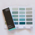 Color swatch book with 
Blues Greens
 color palette 