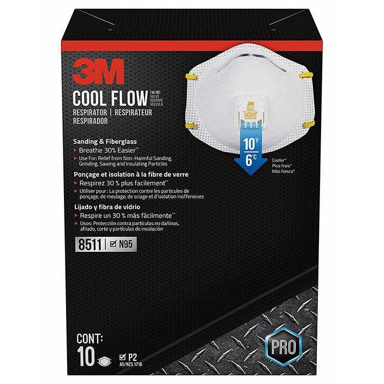 a sanding mask with cool flow breathing vent