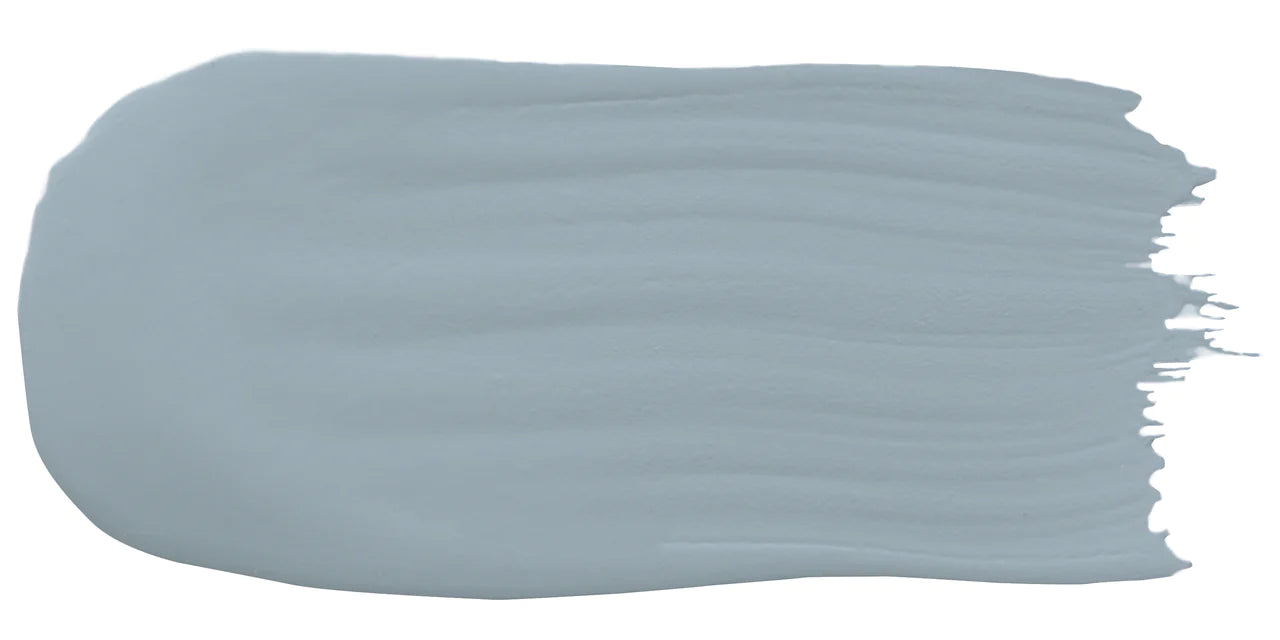 Explorer Blue; Muted Grey Blue Paint  A dusty blue that has a warm undertone from a slight touch of red tint. One of our more popular colors due to it's uniqueness. 