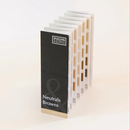 Color swatch book for Sydney Harbour Paint Co. and Porters Paints Neutrals Browns on a white background