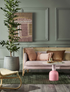 WALLS PAINTED IN FRENCH GREEN With raw umber and ochre undertones, &